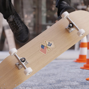 Master Mason Blue Lodge Sticker Decal - Water Resistant Vinyl Crossed Flags - Bricks Masons