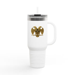 32nd Degree Scottish Rite Ringneck Tumbler - Double Headed Eagle Wings Down - Bricks Masons