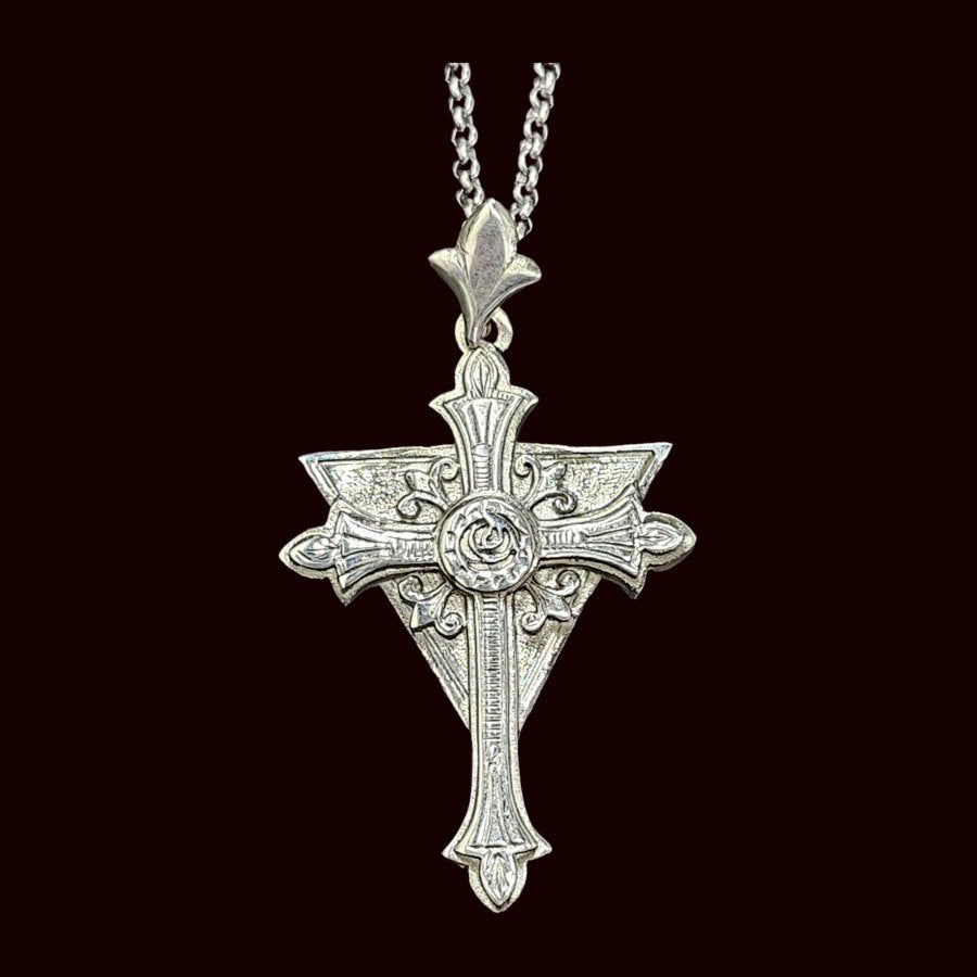 Rosicrucian Pendant in Silver 6 x 3 cm 14 g Mystic Order Art 1587 - Bricks Masons