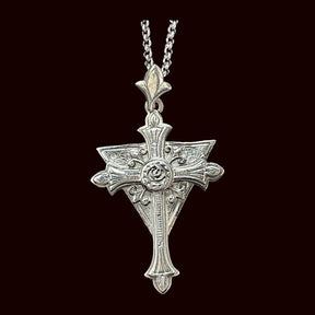 Rosicrucian Pendant in Silver 6 x 3 cm 14 g Mystic Order Art 1587 - Bricks Masons