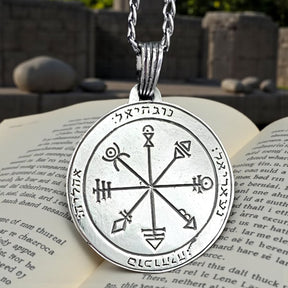 Solomon Pendant First and Second Pentacle consecrated to Venus in Silver 3 Cm 9 Gr 44 Seals of Solomon Art 1591 - Bricks Masons