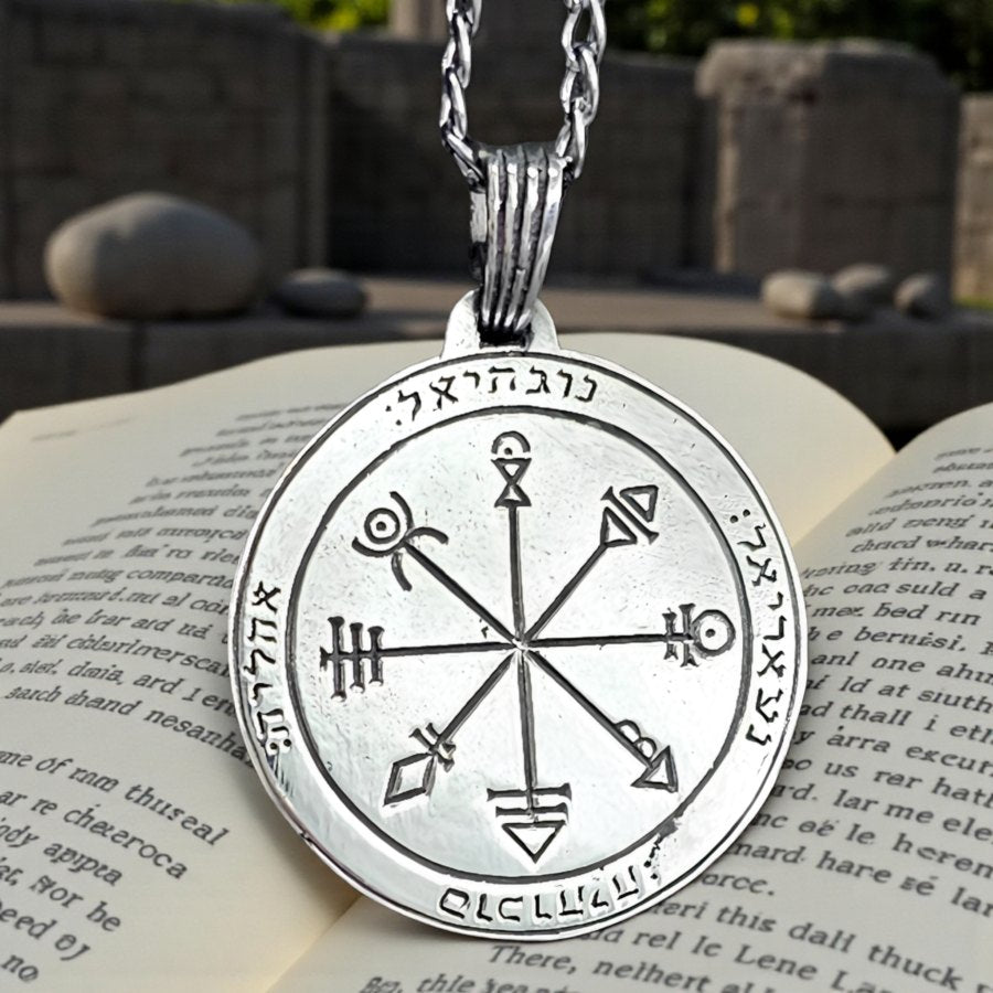 Solomon Pendant First and Second Pentacle consecrated to Venus in Silver 3 Cm 9 Gr 44 Seals of Solomon Art 1591 - Bricks Masons