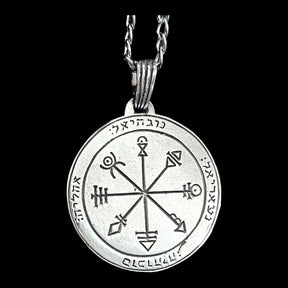 Solomon's Second and First Pentacle Pendant, consecrated to Venus, Silver, 3 cm, 9 g, 44 Seals of Solomon, Art. 1590 - Bricks Masons