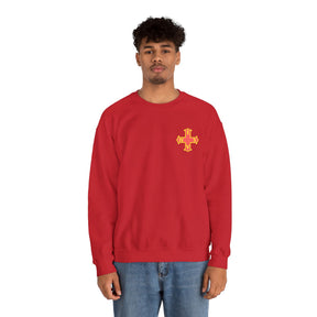Red Cross of Constantine Sweatshirt - Left Chest Cross Embroidery - Bricks Masons