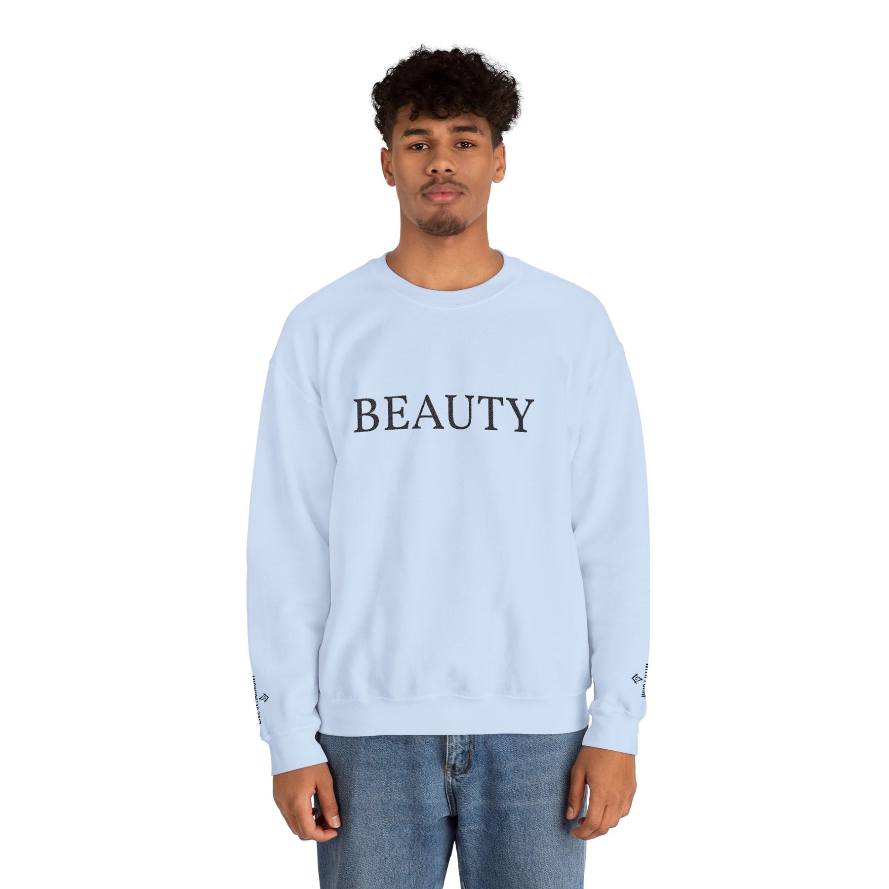 Master Mason Blue Lodge Sweatshirt - Beauty Front & Sleeves Embroidery - Bricks Masons