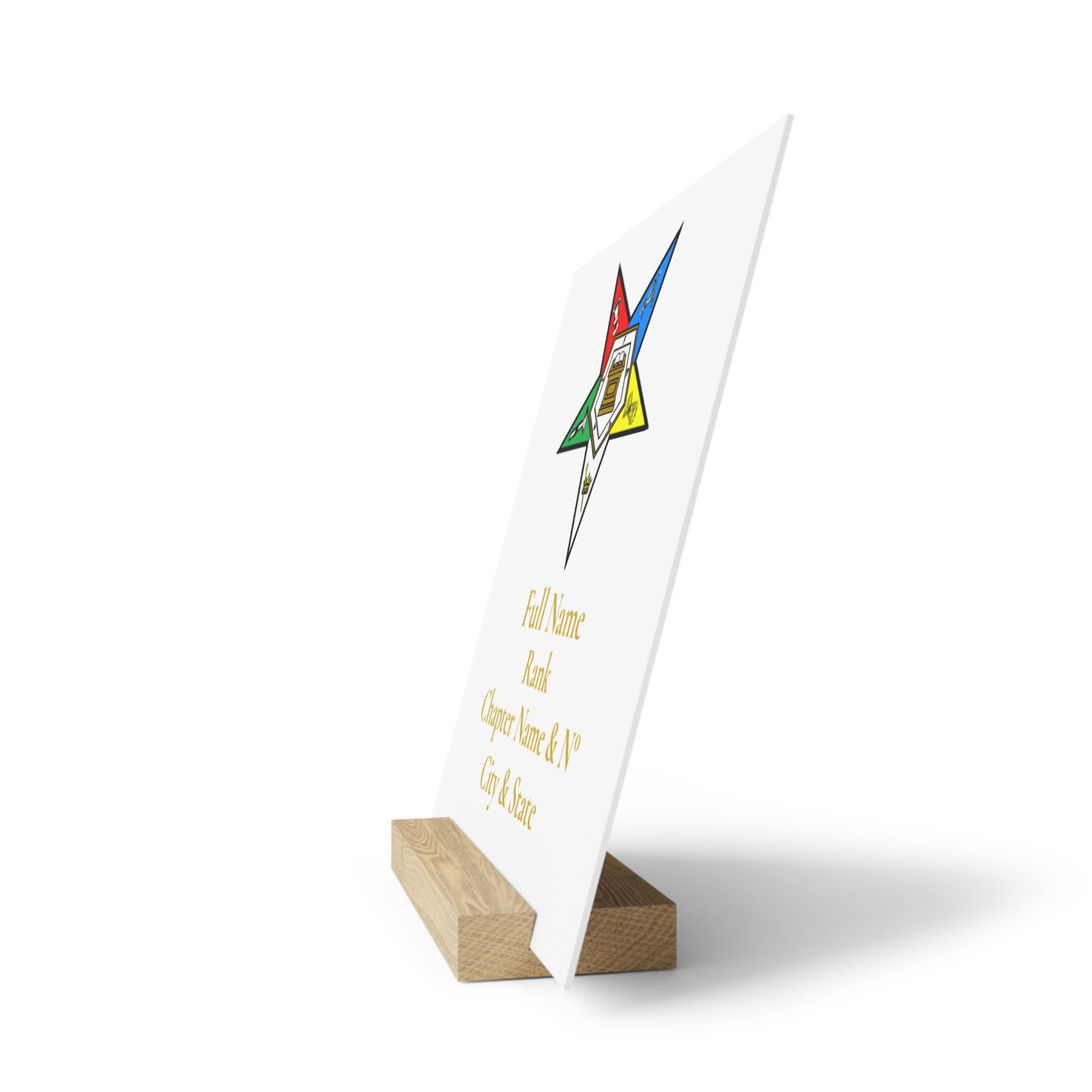 OES Plaque - Colorful Eastern Star with Personalization - Bricks Masons