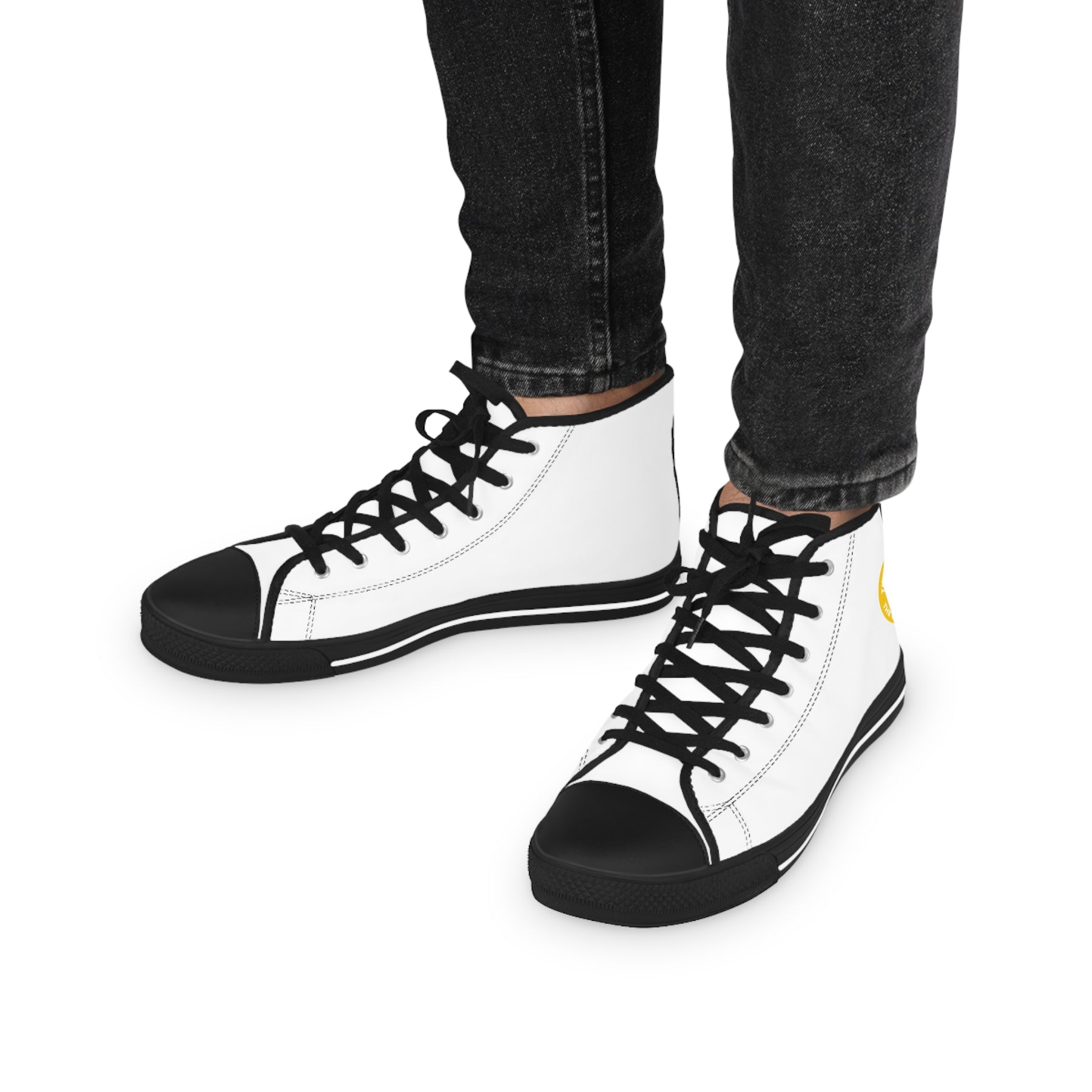 Order of the Golden Circle Sneaker - High Top Black & White Sole - Bricks Masons