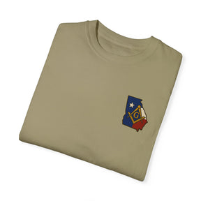Master Mason Blue Lodge T-Shirt - Garment-Dyed Georgia Mason - Bricks Masons