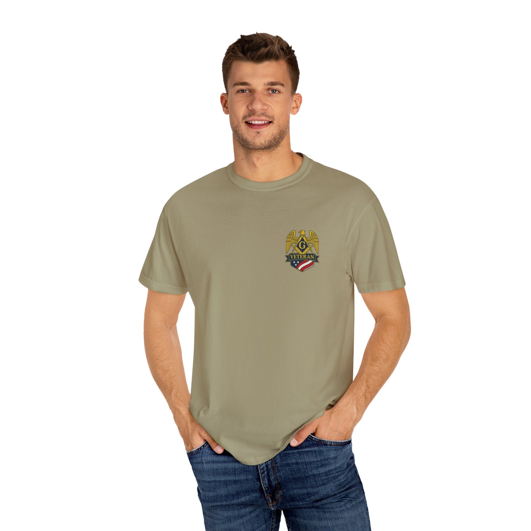 Master Mason Blue Lodge T-Shirt - Veteran Mason Garment-Dyed Tee - Bricks Masons