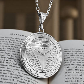 Wiccan Pendant Seventh Pentacle consecrated to Saturn Silver 3 Cm 8 Gr 44 Seals of Solomon Art 1716 - Bricks Masons