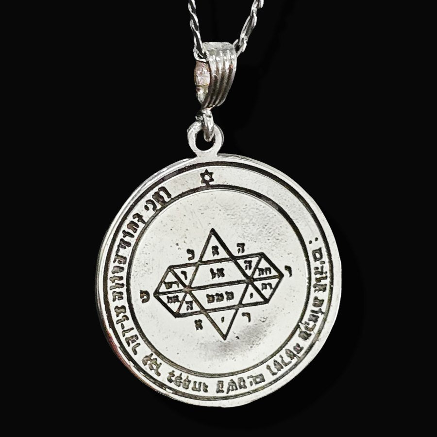 Solomon's Fifth Pentacle pendant consecrated to Jupiter, 4 cm, 26 g, in silver, 44 Seals of Solomon, Art. 1720 - Bricks Masons