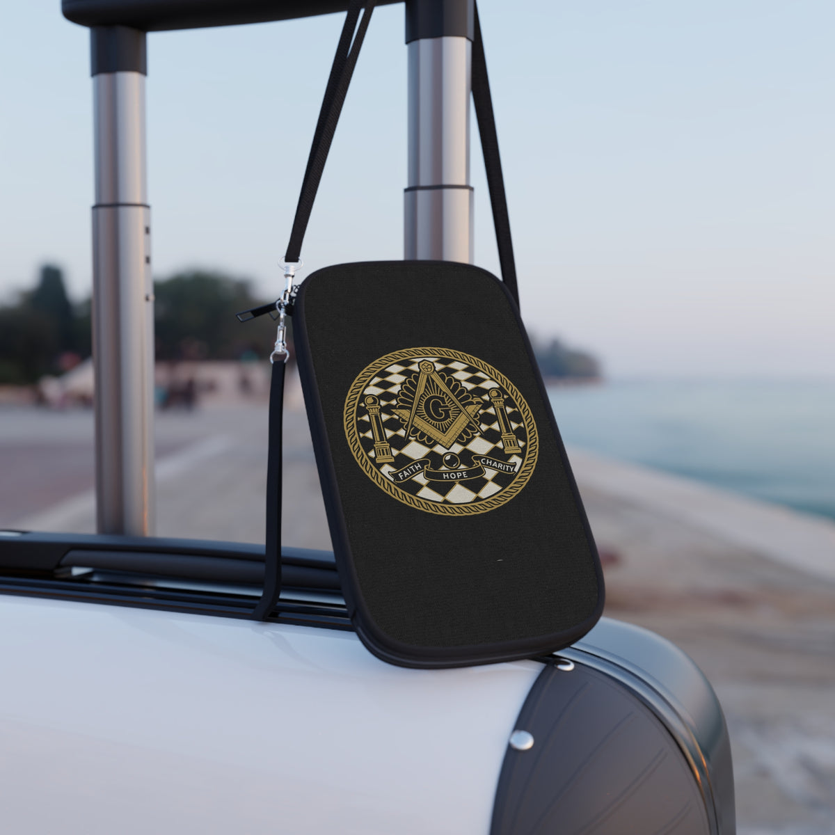 Master Mason Blue Lodge Passport Wallet - Gold & Black Faith Hope Charity - Bricks Masons