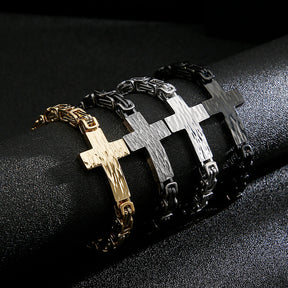 Knights Templar Commandery Bracelet - Silver Cross - Bricks Masons