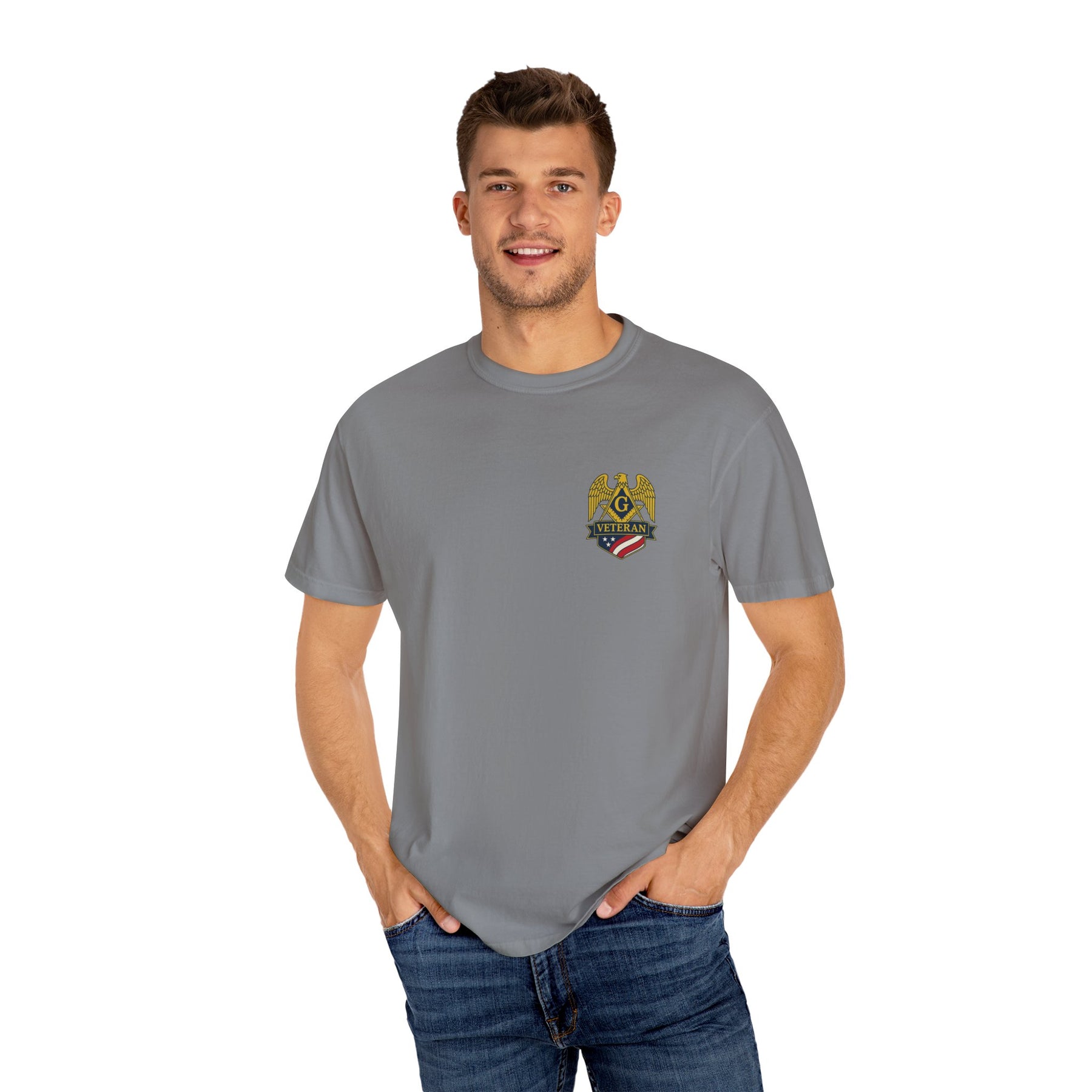 Master Mason Blue Lodge T-Shirt - Veteran Mason Garment-Dyed Tee - Bricks Masons