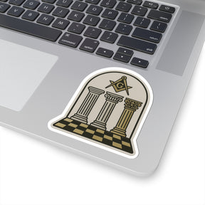 Master Mason Blue Lodge Sticker Decal - Kiss-Cut Colorful - Bricks Masons