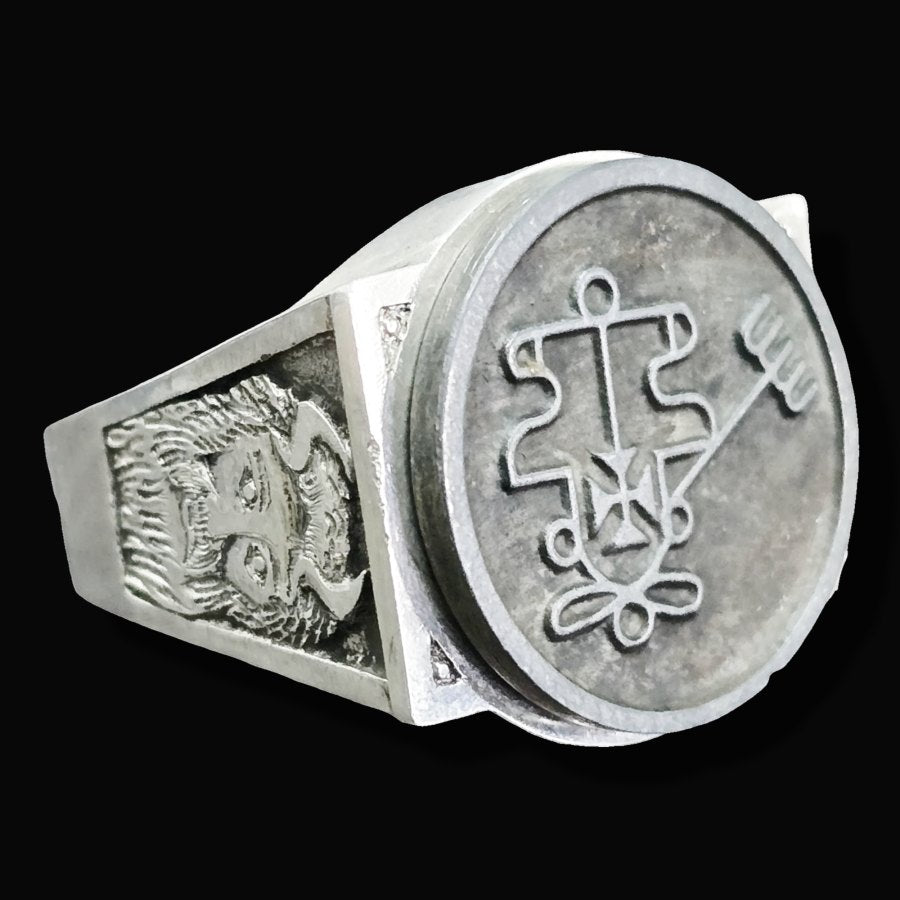 Demon Ring 20 KING PURSON 72 Demons Lesser Key of Solomon Goetia In Silver 2.2 cm x 1.8 cm 18 Gr Art 1798 - Bricks Masons