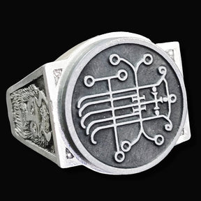 Demon Ring 24 MARQUES NABERIUS 72 Demons Lesser Key of Solomon Goetia In Silver 2.2 cm x 1.8 cm 18 Gr Art 1802 - Bricks Masons