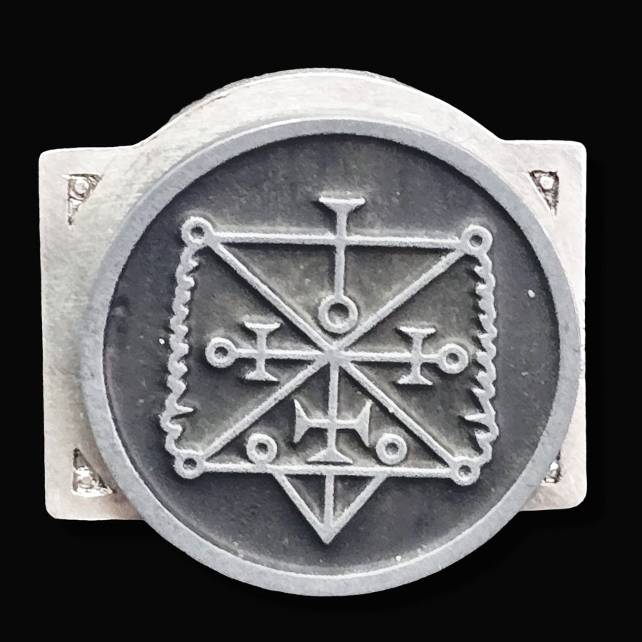 Demon Ring 57 PRESIDENT OSE 72 Demons Lesser Key of Solomon Goetia In Silver 2.2 cm x 1.8 cm 18 Gr Art 1835 - Bricks Masons
