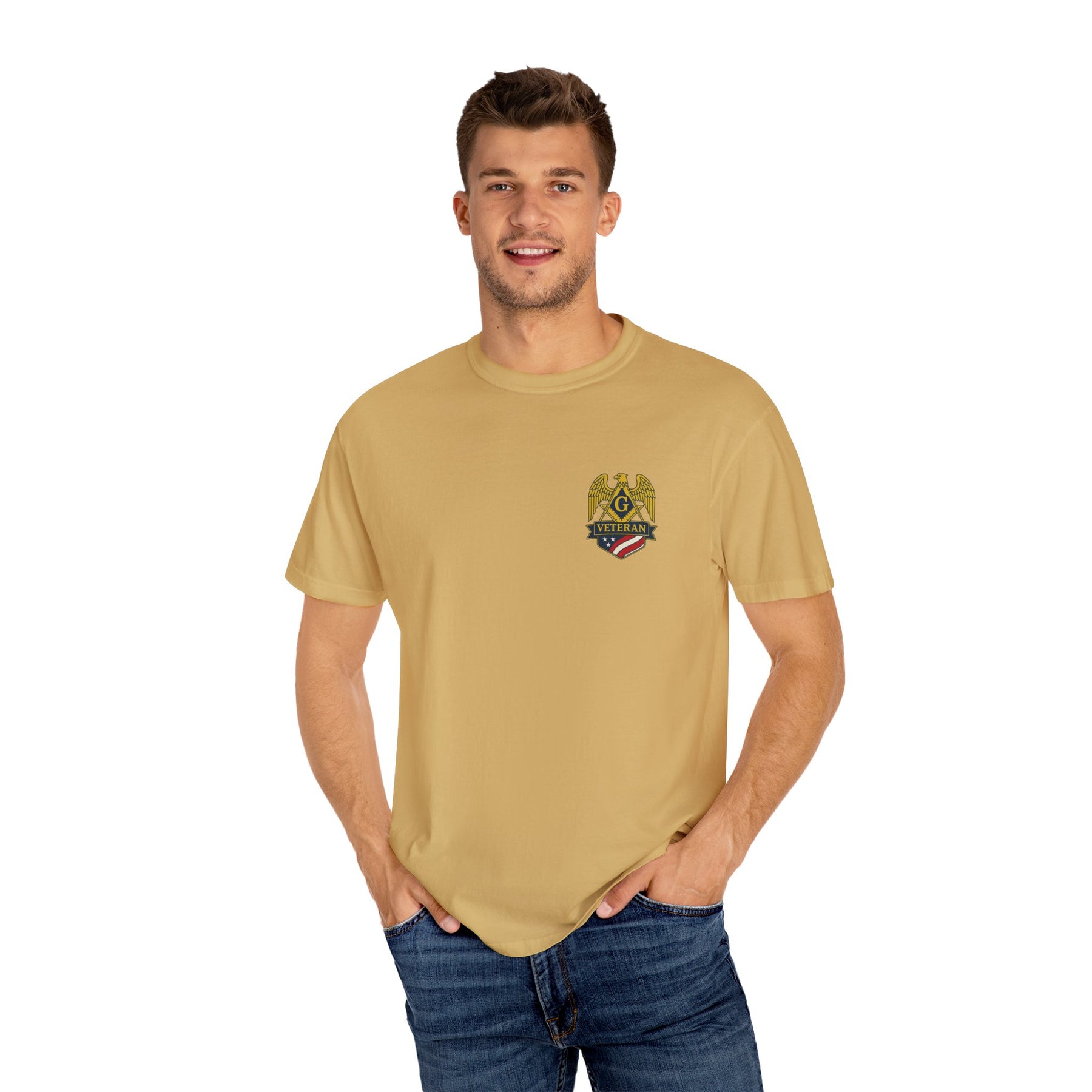 Master Mason Blue Lodge T-Shirt - Veteran Mason Garment-Dyed Tee - Bricks Masons