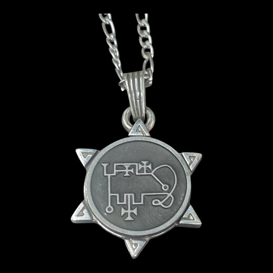 Demon Pendant 37 MARQUES PHENEX and Secret Seal of Solomon 72 Demons Lesser Key of Solomon Goetia In Silver 3 x 2.5 cm 12 Gr Art 1896 - Bricks Masons