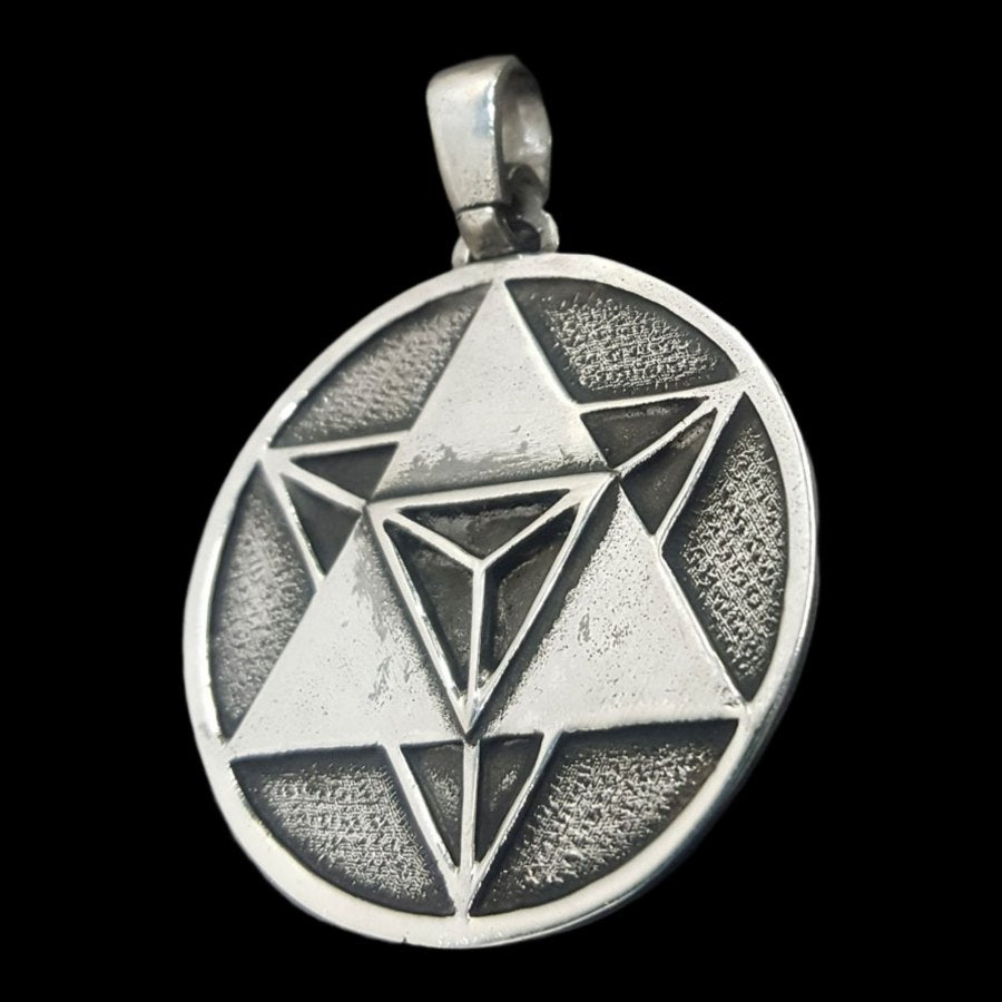 Flower of Life and Merkabah Pendant 3 cm 13 g in Silver Art 191 - Bricks Masons
