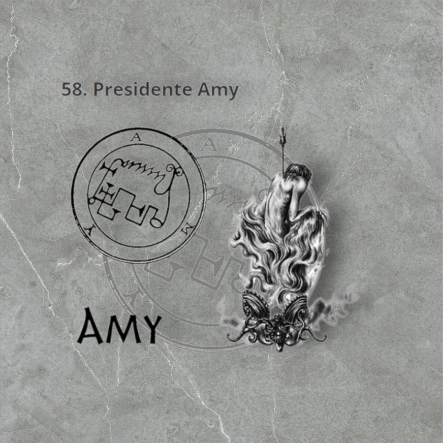 I wove Demon 58 PRESIDENT AMY and Secret Seal of Solomon 72 Demons Lesser Key of Solomon Goetia In Silver 3 x 2.5 cm 12 Gr Art 1917 - Bricks Masons