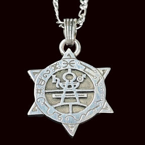 Demon Pendant 60 DUKE VAPULA and Secret Seal of Solomon 72 Demons Lesser Key of Solomon Goetia In Silver 3 x 2.5 cm 12 Gr Art 1919 - Bricks Masons