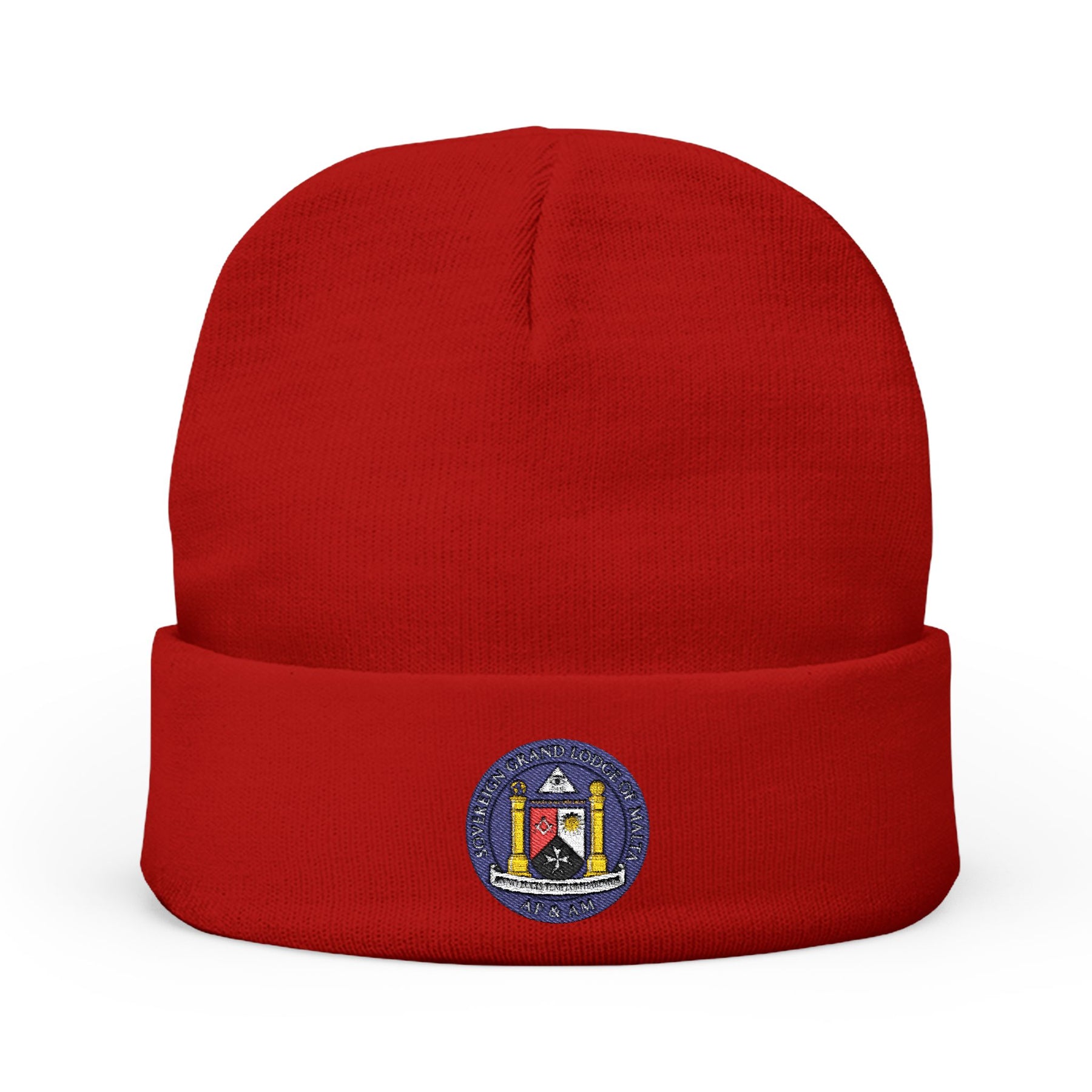 Malta Jurisdiction Beanie - Knit Embroidery Emblem - Bricks Masons
