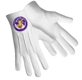 Elks of the World Gloves - White Cotton Buck and Doe