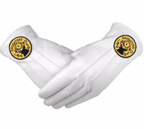 Elks of the World Gloves - White Leather Daughters of IBPOEW