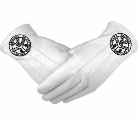 Elks of the World Gloves - White Leather Civil Liberties Lincoln Douglass - Bricks Masons