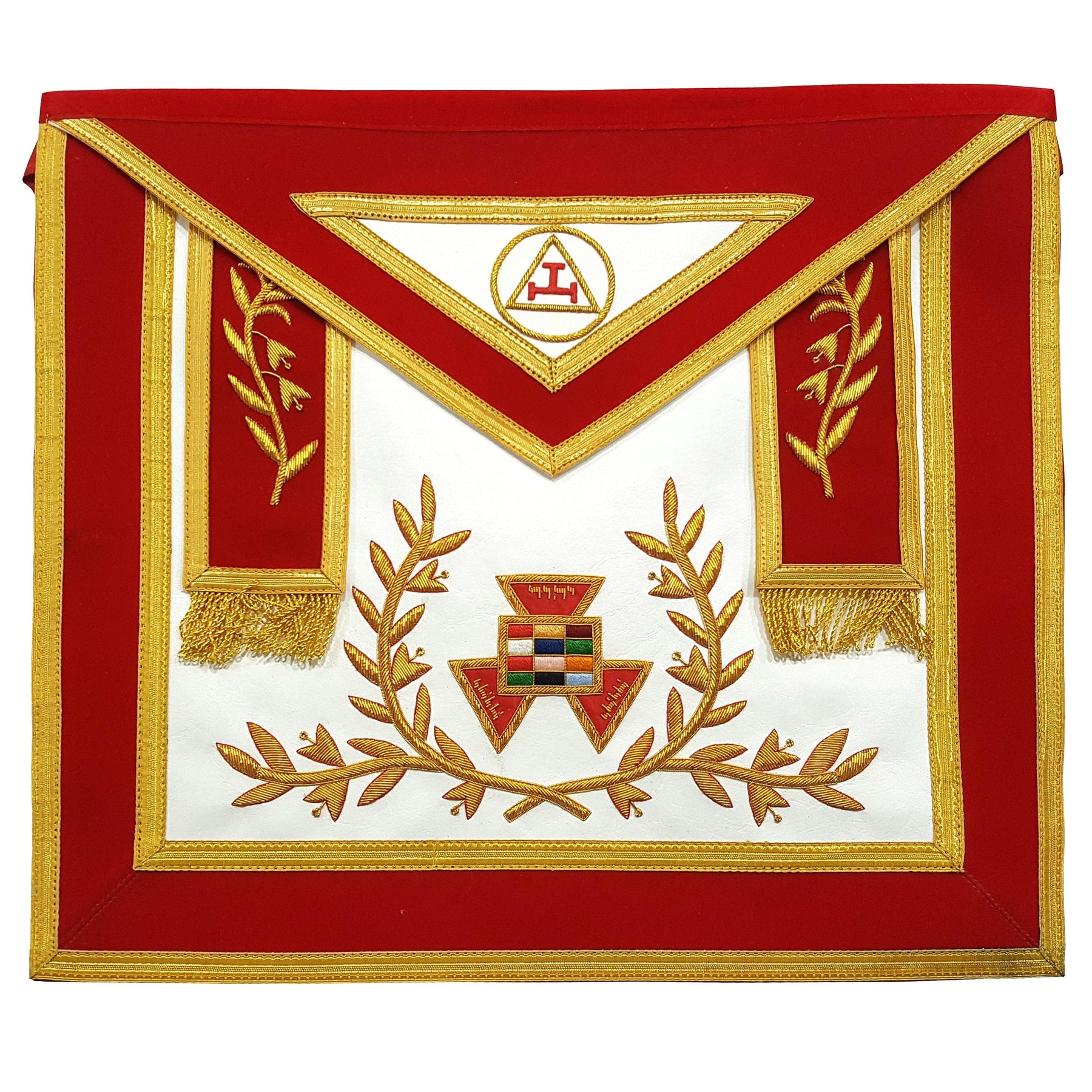 Past High Priest Royal Arch Chapter Apron - Red with Gold Braid