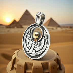 Isis Medal in Silver with Gold 3.5 x 2.5 cm 7 g Art 200 - Bricks Masons