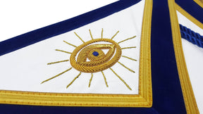 Past Master Blue Lodge Apron - Royal Blue Velvet With Cords & Fringe