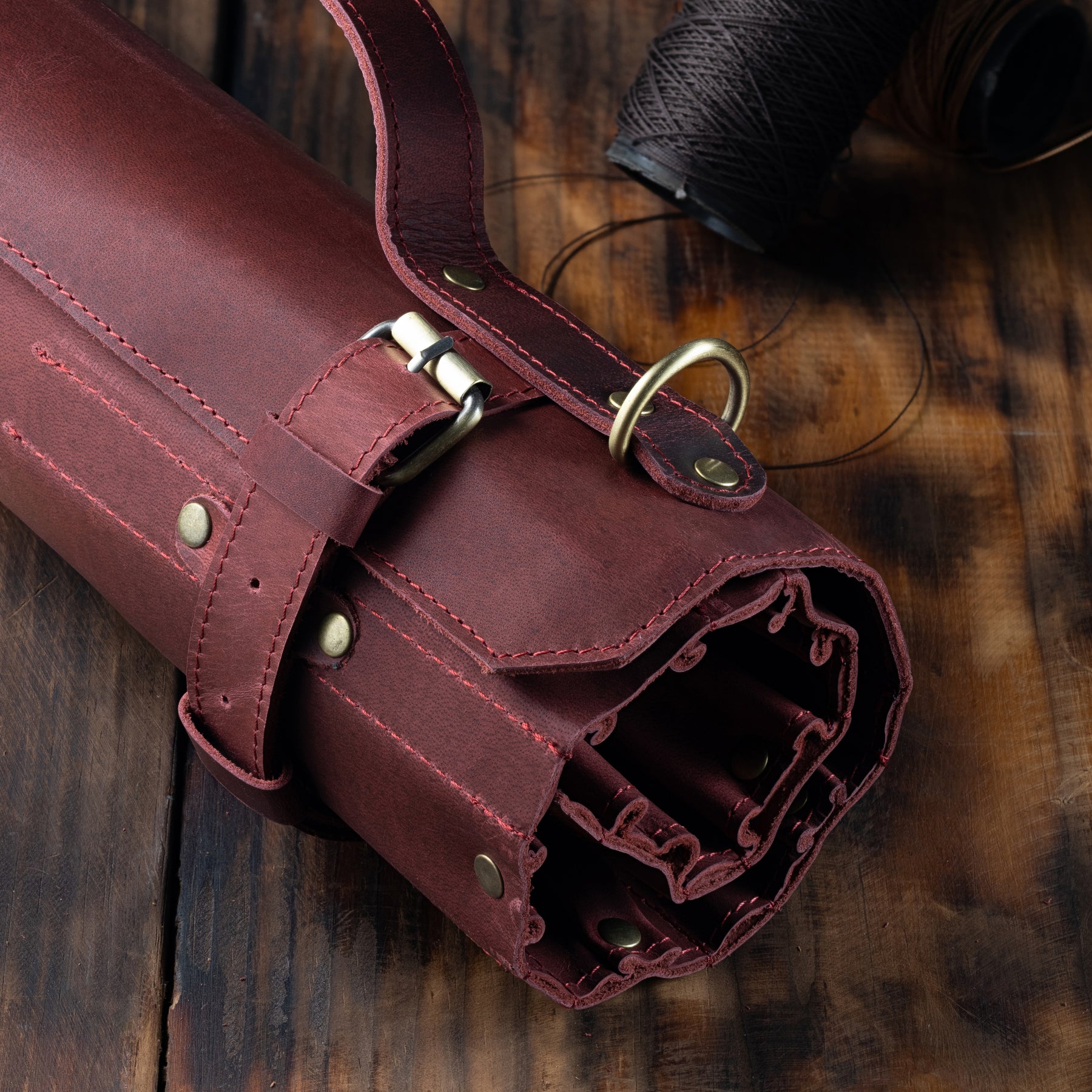 Master Mason Blue Lodge Knife Roll - Square & Compass G with Lodge Customization - Bricks Masons