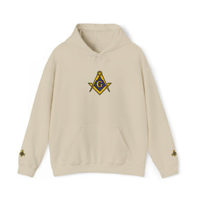 Master Mason Blue Lodge Hoodie - Soft Cotton Poly Blend Embroidered Detail - Bricks Masons