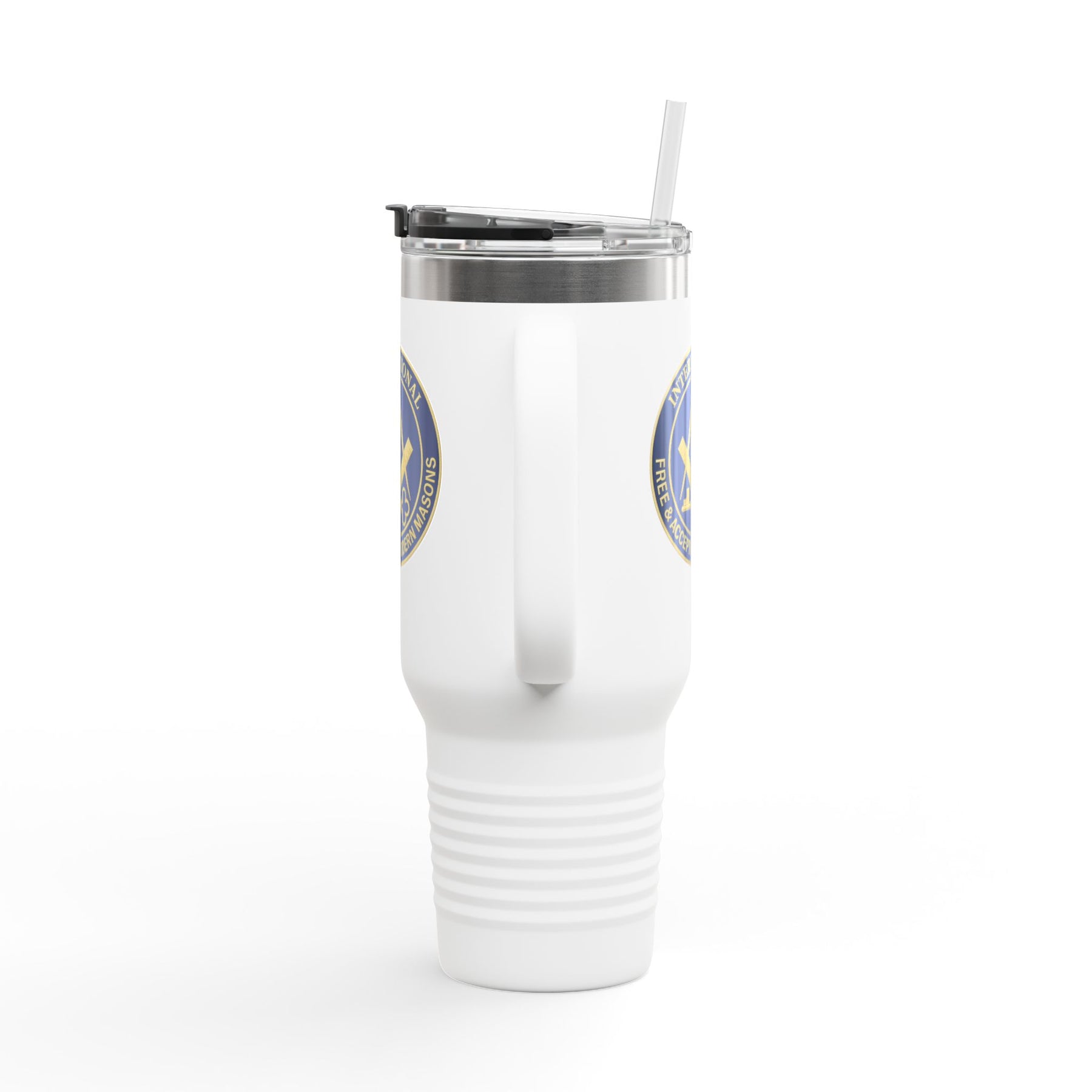International Masons Ringneck Tumbler - Blue & White Stainless Steel & Insulated - Bricks Masons