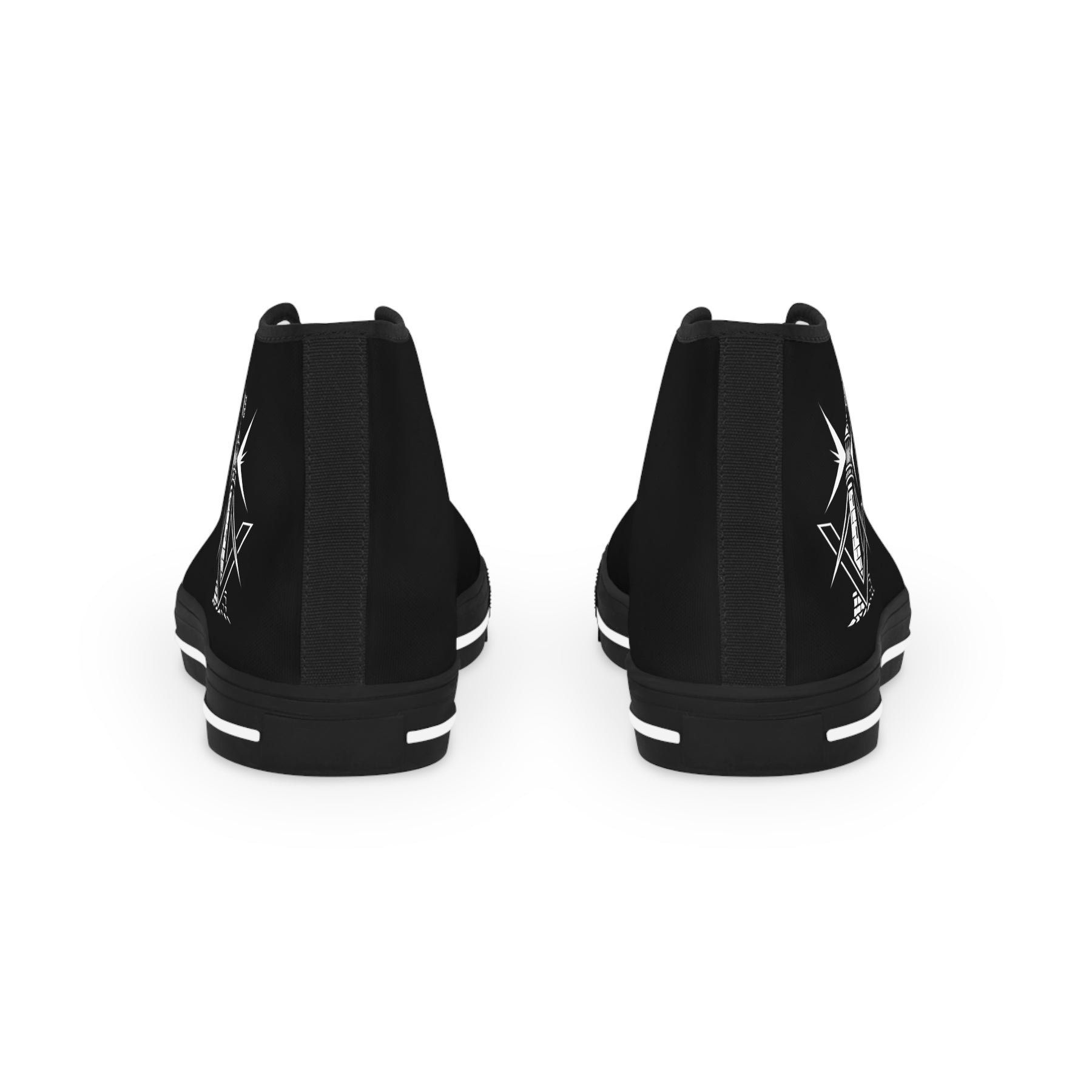 Master Mason Craft Sneaker - High Top Black & White Beacon of Brotherhood - Bricks Masons