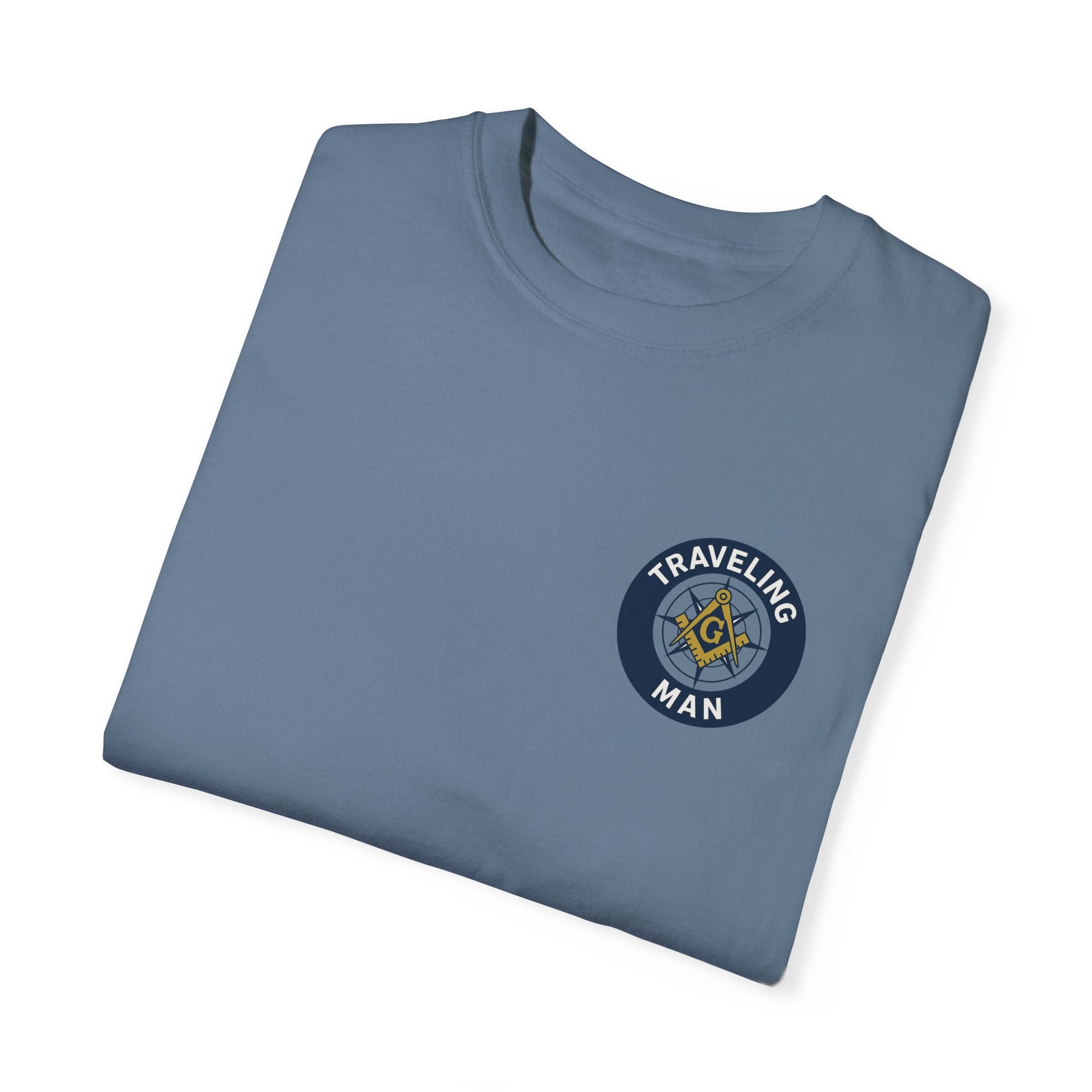 Master Mason Blue Lodge T-Shirt - Traveling Mason Garment-Dyed Tee - Bricks Masons