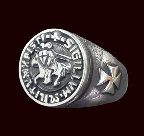 Knights Templar Ring in Silver 1.6 cm 9 g Art 279 - Bricks Masons