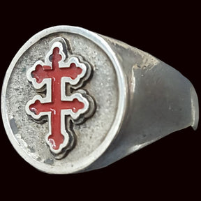 Templar Ring Cross of Lorraine in Silver 1.6 cm 9 g Art 284 - Bricks Masons