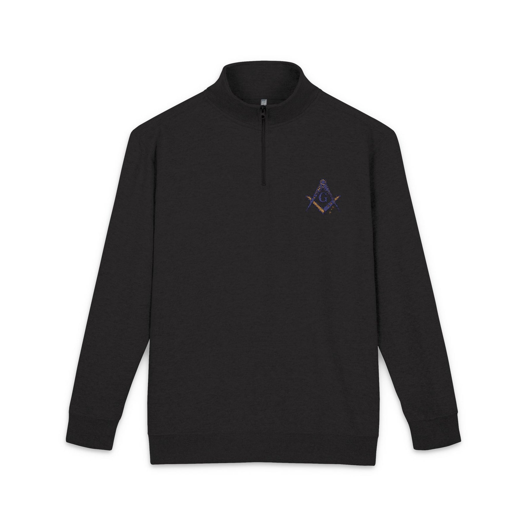 Master Mason Blue Lodge Sweatshirt - Square & Compass G USA Flag Pattern Embroidery - Bricks Masons