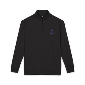Master Mason Blue Lodge Sweatshirt - Square & Compass G USA Flag Pattern Embroidery - Bricks Masons