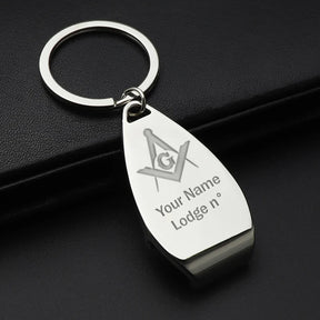 Master Mason Blue Lodge Beer Bottle Opener - Laser Engraving Customized Bar - Bricks Masons