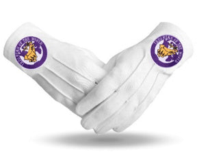 Elks of the World Gloves - White Cotton Buck and Doe