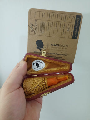 Master Mason Blue Lodge Cigar Holder - Dark Wood Square & Compass G - Bricks Masons