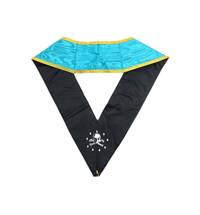 Past Worshipful Master Memphis Misraim French Regulation Collar - Sky Blue Moire