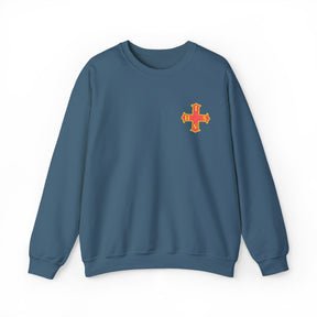 Red Cross of Constantine Sweatshirt - Left Chest Cross Embroidery - Bricks Masons