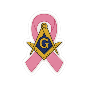 Master Mason Blue Lodge Sticker Decal - Kiss-Cut Breast Cancer Awareness - Bricks Masons