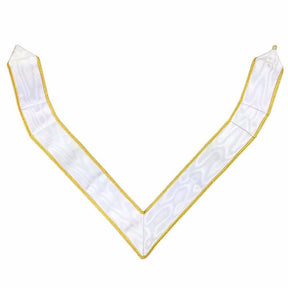 31st Degree Scottish Rite Collarette - White & Gold Moire - Bricks Masons